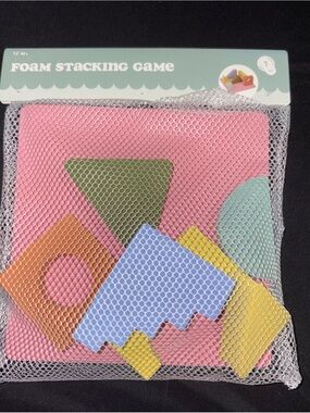 Foam Stacking Game - Colorful Shapes Puzzle (Pink, Blue, Green, Yellow, Orange)